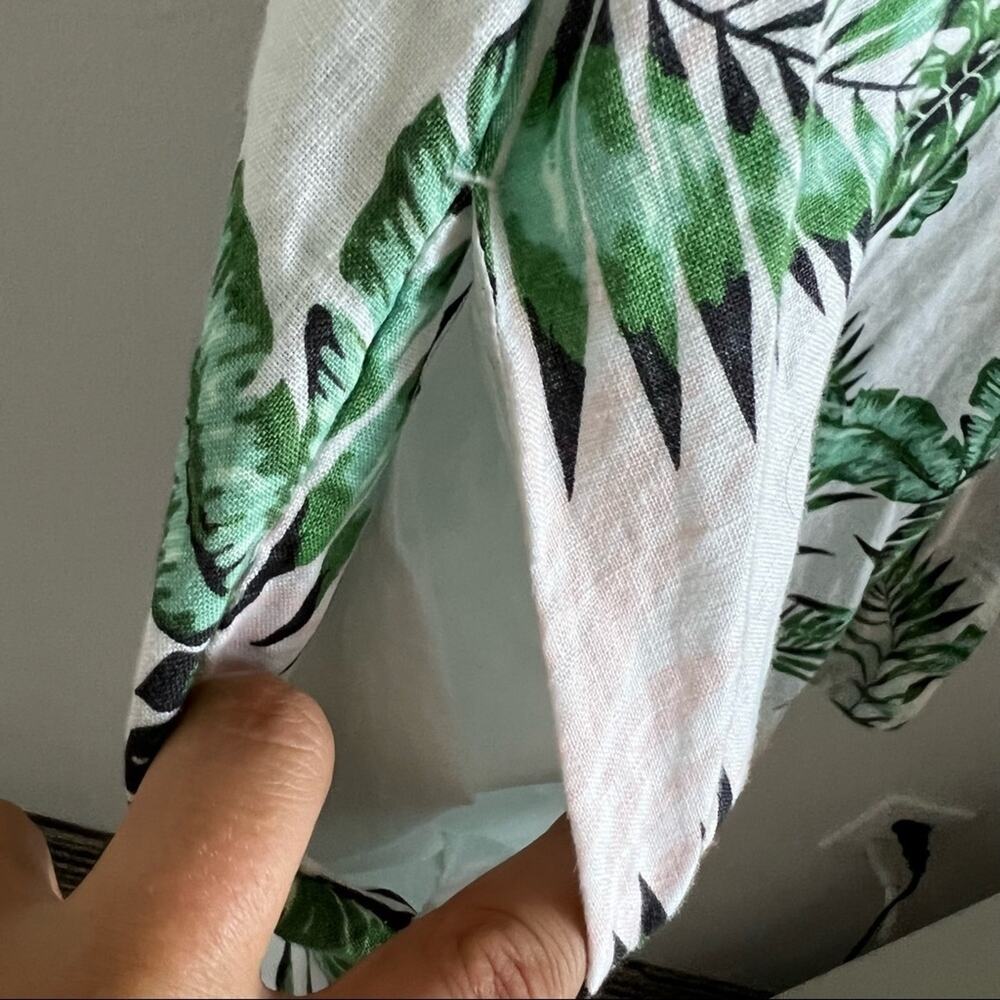C&C California 100% Linen Tropical Dress Tank Shirt Dress Small - Picture 12 of 12